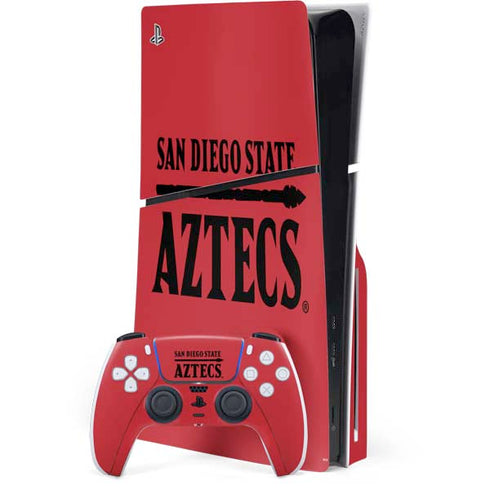 San Diego State University Logo Red PlayStation PS5 Skins